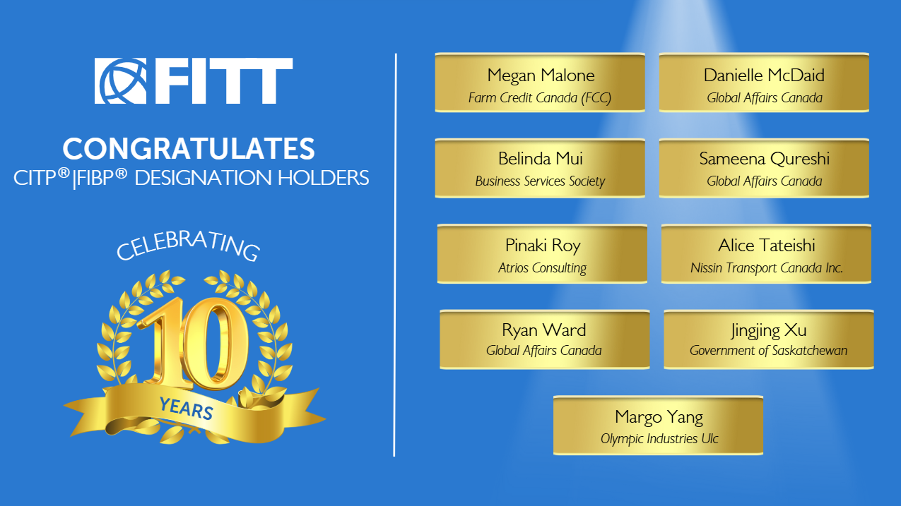 List of CITPs celebrating the 10 year anniversary of earning the designation.