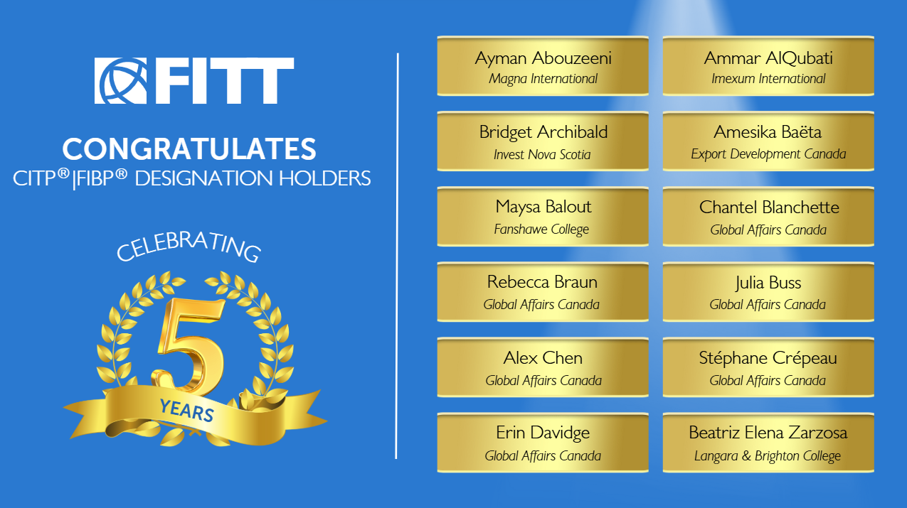 List of CITPs celebrating the 5 year anniversary of earning the designation.