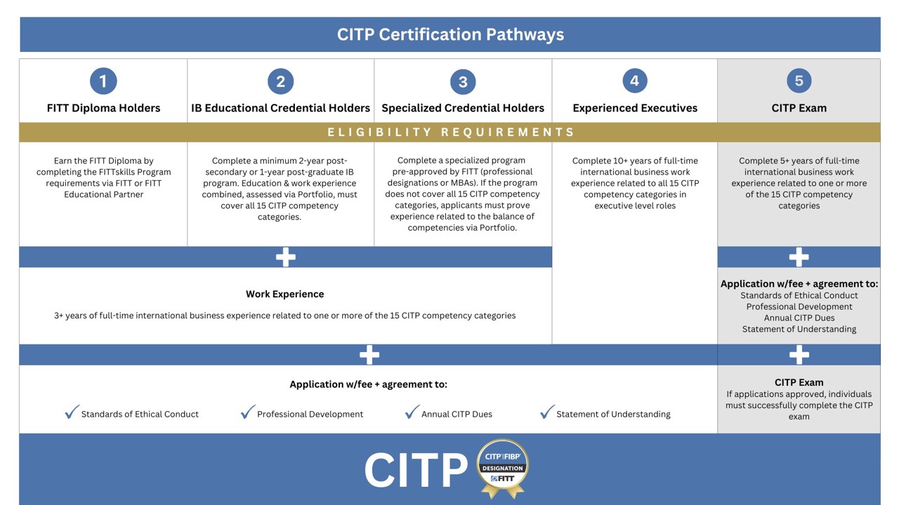 CITP Pathways graphic showing all pathways and requirements