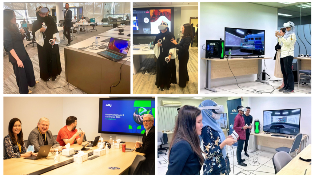 Collage of photos of Ana Rosetephan Quilas, CITP delivering presentations and product demos at international events across the Middle East and Southeast Asia