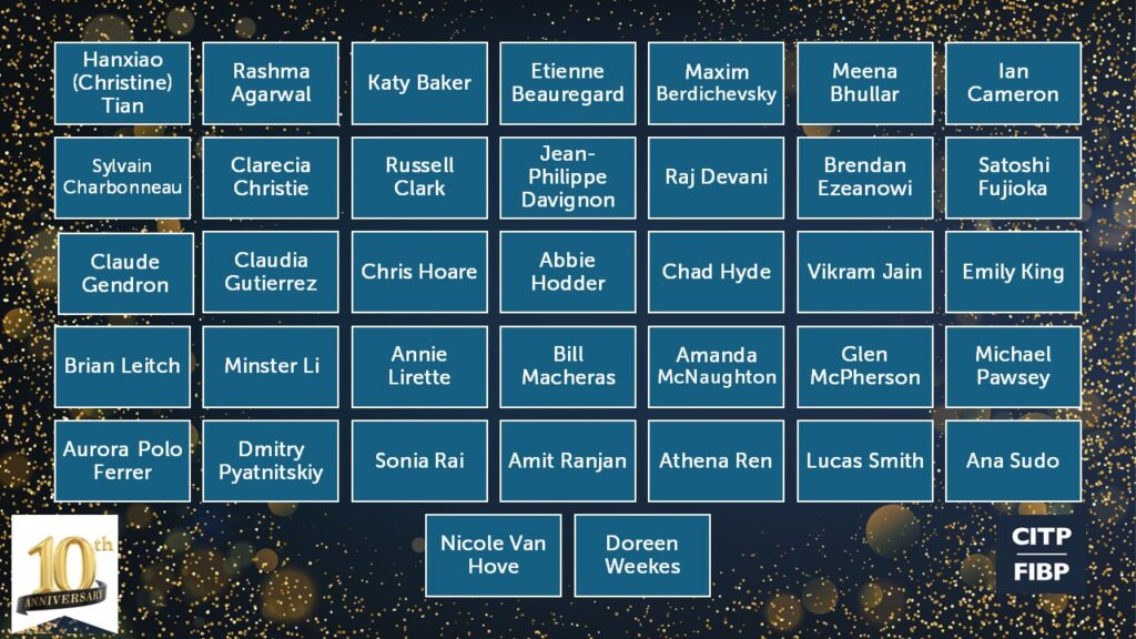 Gallery of CITPs who have reached their 10 year milestone with the designation in 2025