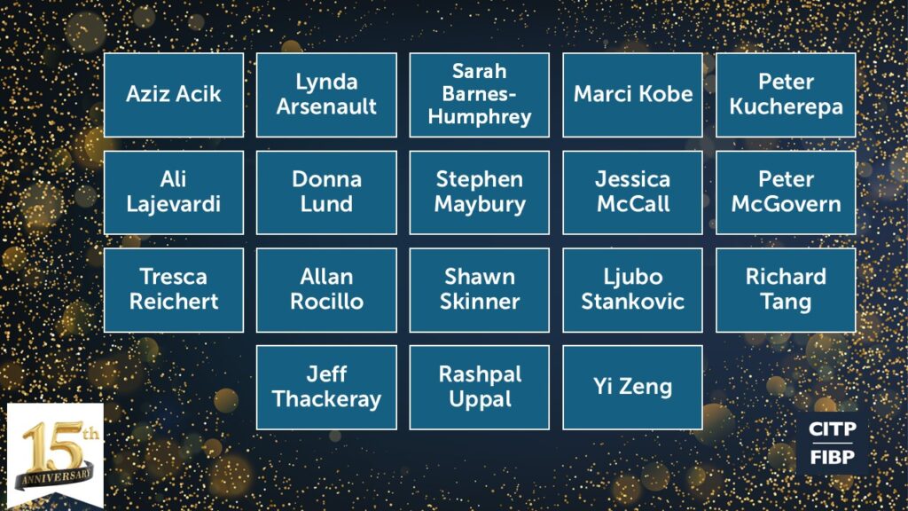 Gallery of CITPs who have reached their 15 year milestone with the designation in 2025