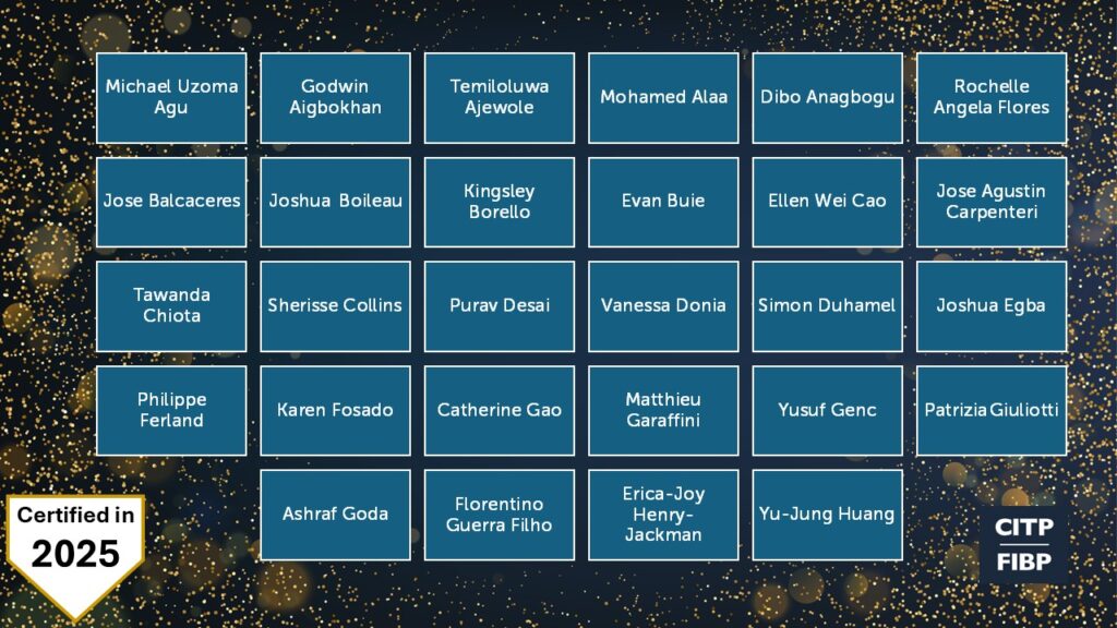 Gallery of CITPs who earned the designation in 2025 - part 1