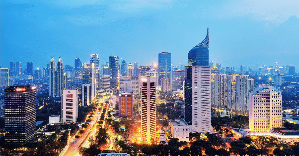 Jakarta, Indonesia skyline at night
